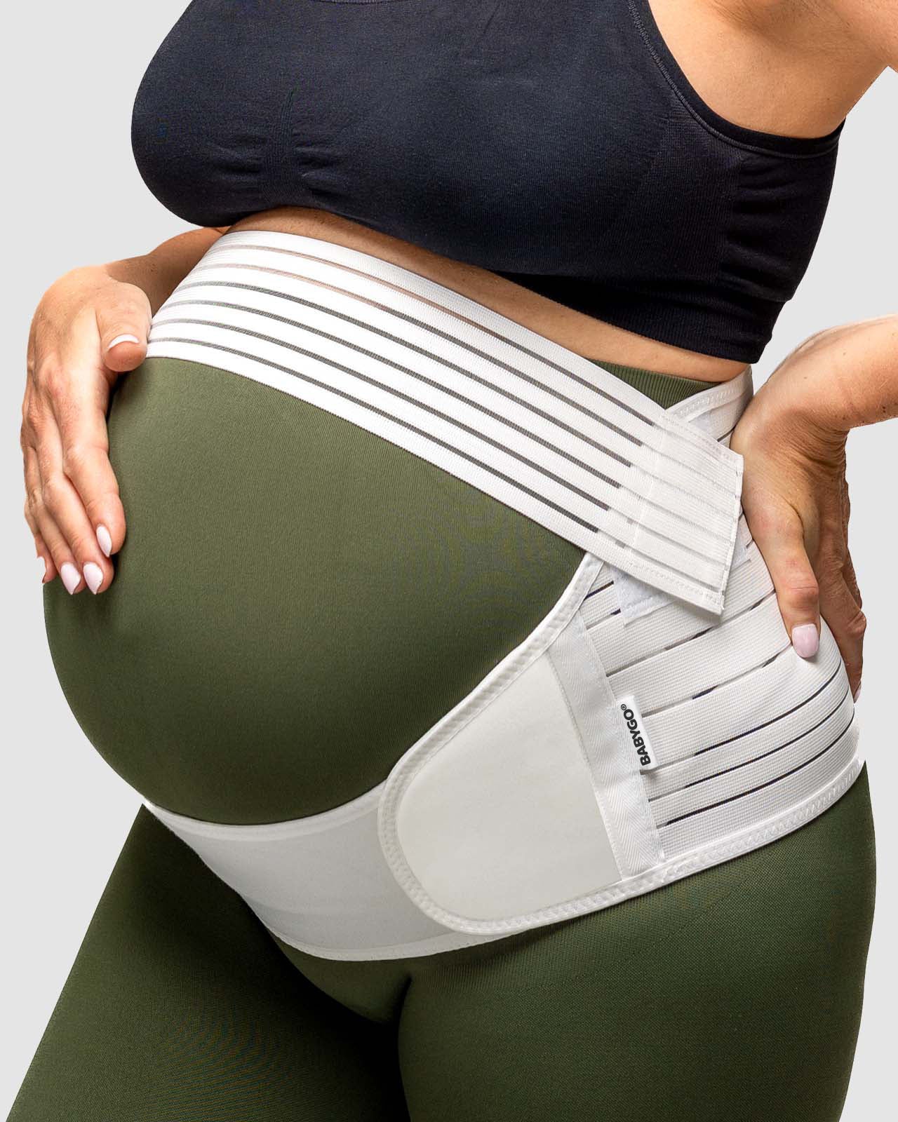 pregnant woman wearing support belt