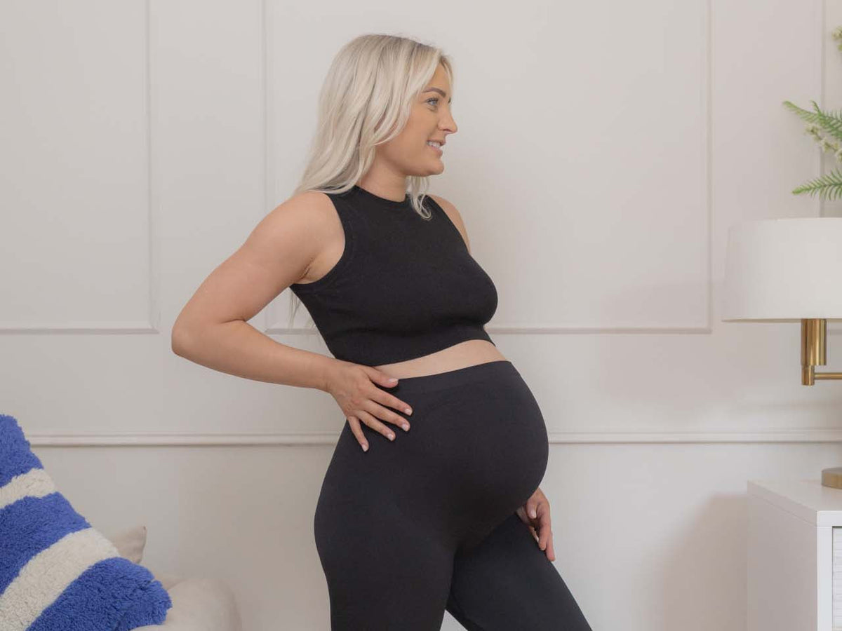 Umstandsleggings: Über oder unter dem Bauch, Größen und Haltbarkeit