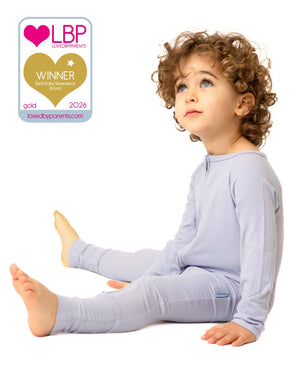 BABYGO® Slate Blue Ribbed Zip Sleepsuit