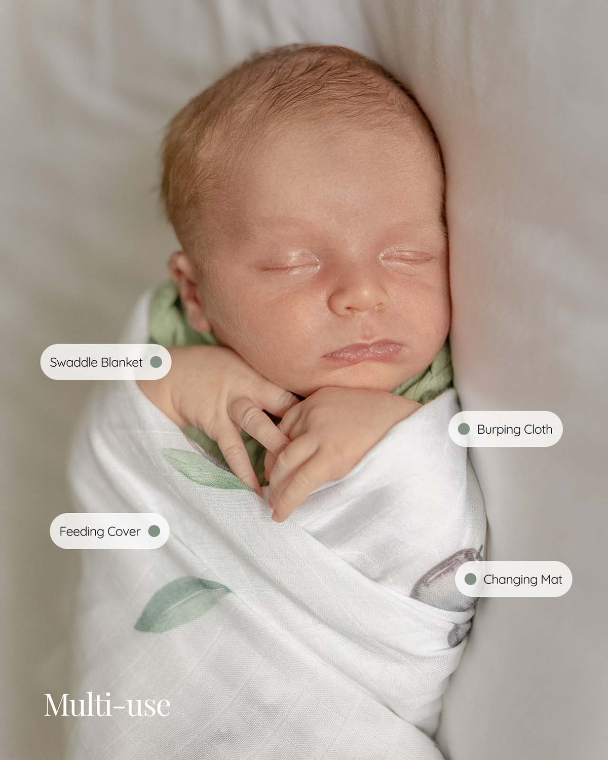 BABYGO® Large Muslin Swaddle Blanket (3 Pack)