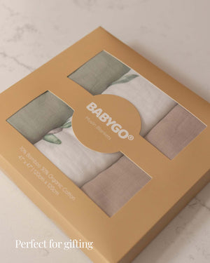 BABYGO® Large Muslin Swaddle Blanket (3 Pack)