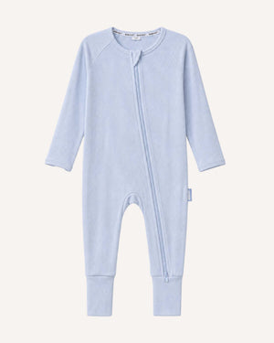 BABYGO® Slate Blue Ribbed Zip Sleepsuit
