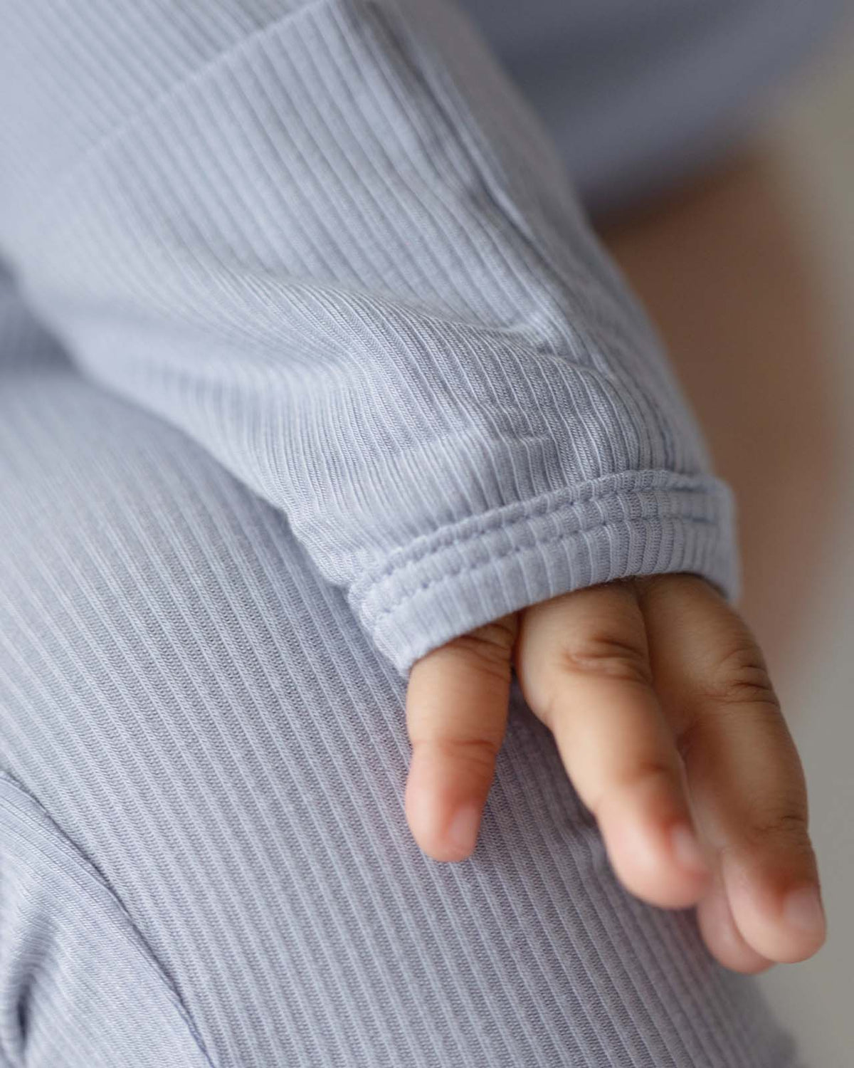 BABYGO® Slate Blue Ribbed Zip Sleepsuit