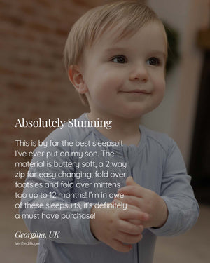 BABYGO® Slate Blue Ribbed Zip Sleepsuit