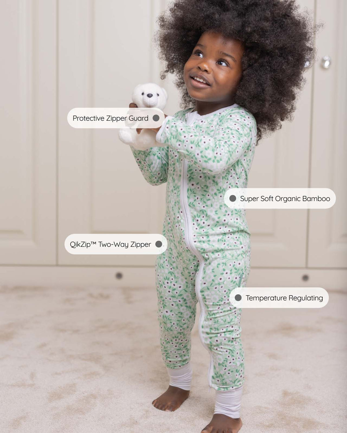 BABYGO® Floral Zip Sleepsuit