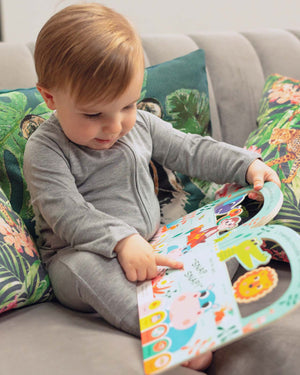 BABYGO® Grey Ribbed Zip Sleepsuit