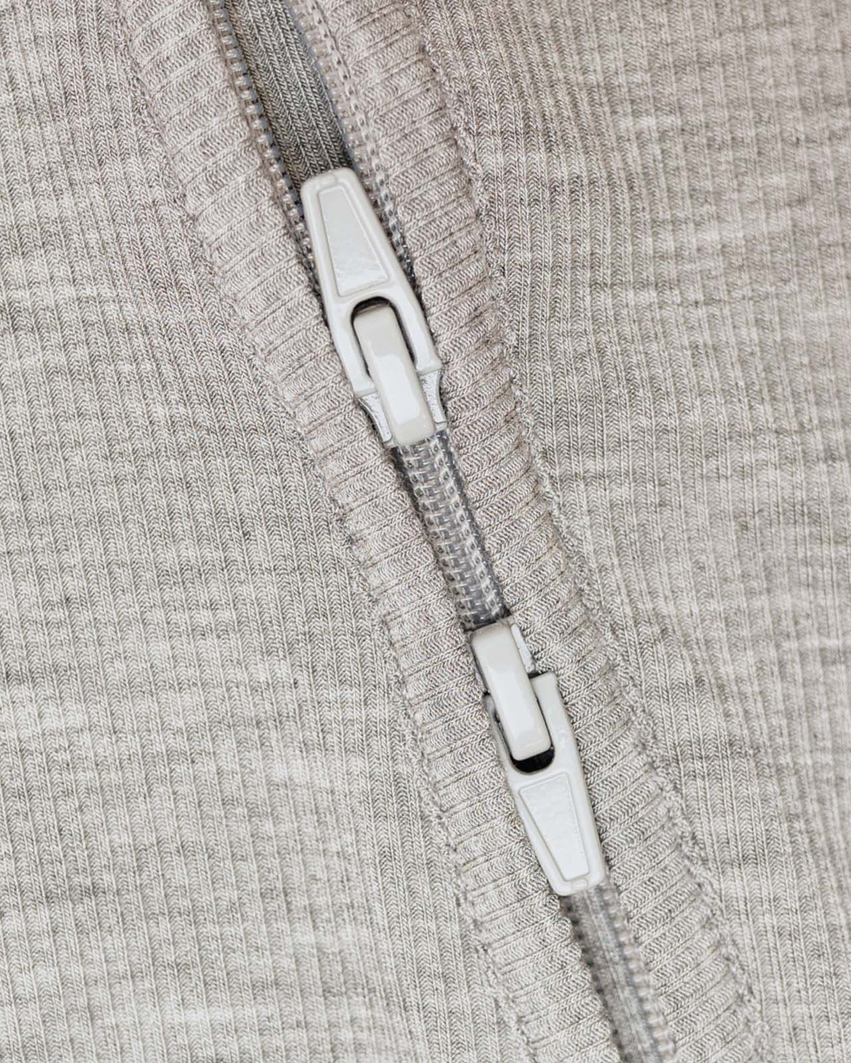 BABYGO® Grey Ribbed Zip Sleepsuit