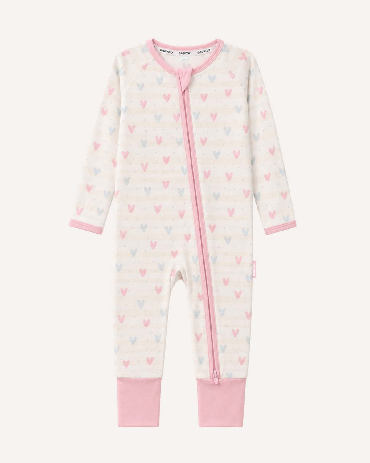 BABYGO® Heart Zip Sleepsuit