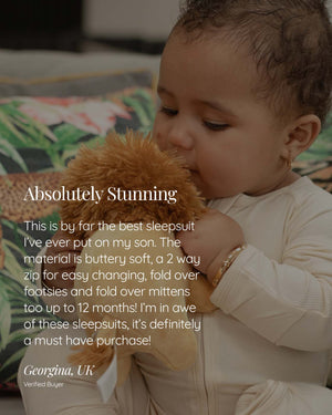 BABYGO® Ivory Ribbed Zip Sleepsuit