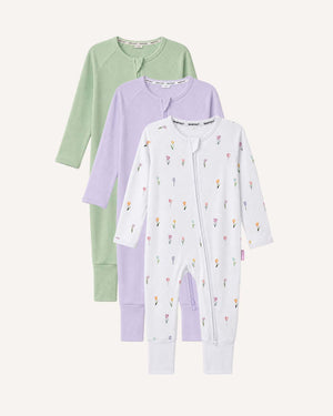 BABYGO® Zip Sleepsuit | 3 Pack