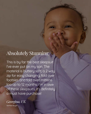 BABYGO® Lilac Ribbed Zip Sleepsuit