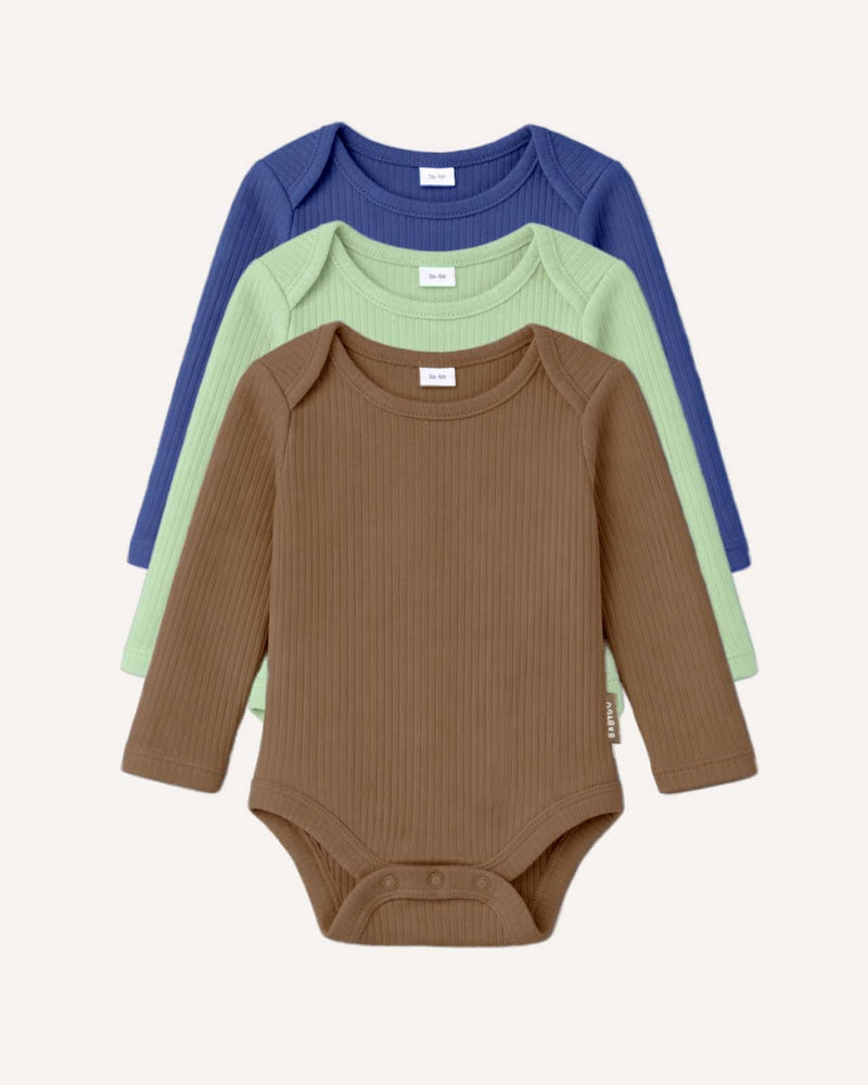 BABYGO® Long Sleeve Baby Bodysuit | 3 Pack
