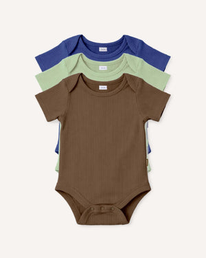 BABYGO® Short Sleeve Baby Bodysuit | 3 Pack