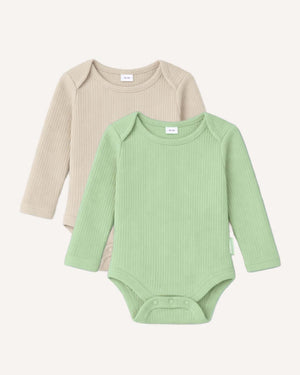 BABYGO® Long Sleeve Baby Bodysuit | 2 Pack
