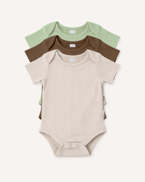 BABYGO® Short Sleeve Baby Bodysuit | 3 Pack