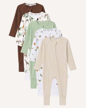 BABYGO® Zip Sleepsuit | 5 Pack | Earth Edit