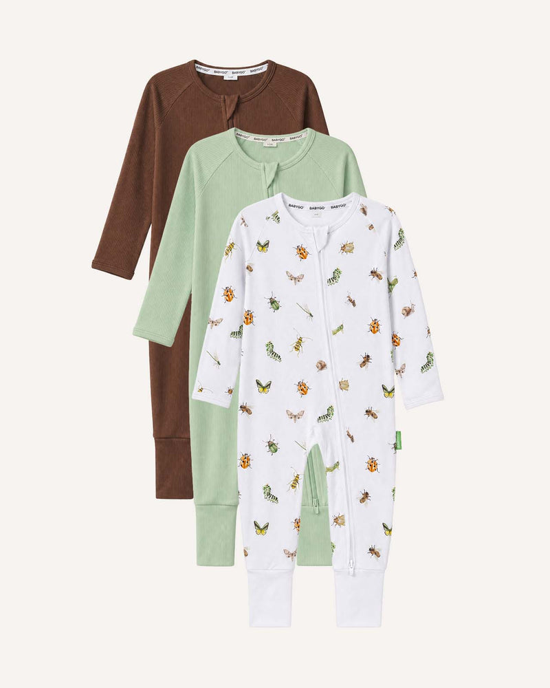 BABYGO® Zip Sleepsuit | 3 Pack