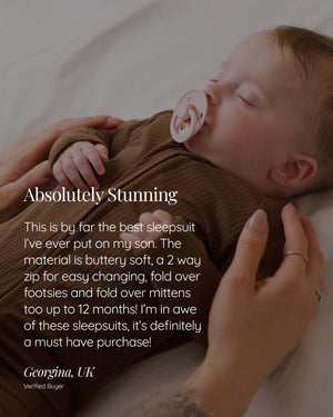 BABYGO® Mocha Ribbed Zip Sleepsuit