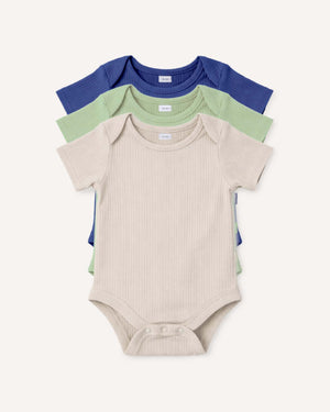 BABYGO® Short Sleeve Baby Bodysuit | 3 Pack