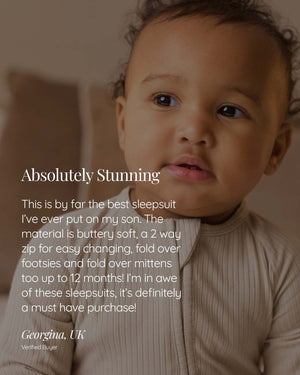 BABYGO® Oatmeal Ribbed Zip Sleepsuit