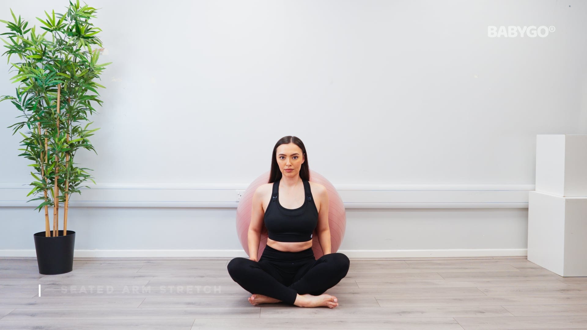 Seated Arm Stretch - Postnatal – Birthing Ball exercise