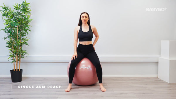 Single Arm Reach – Birthing Ball exercise