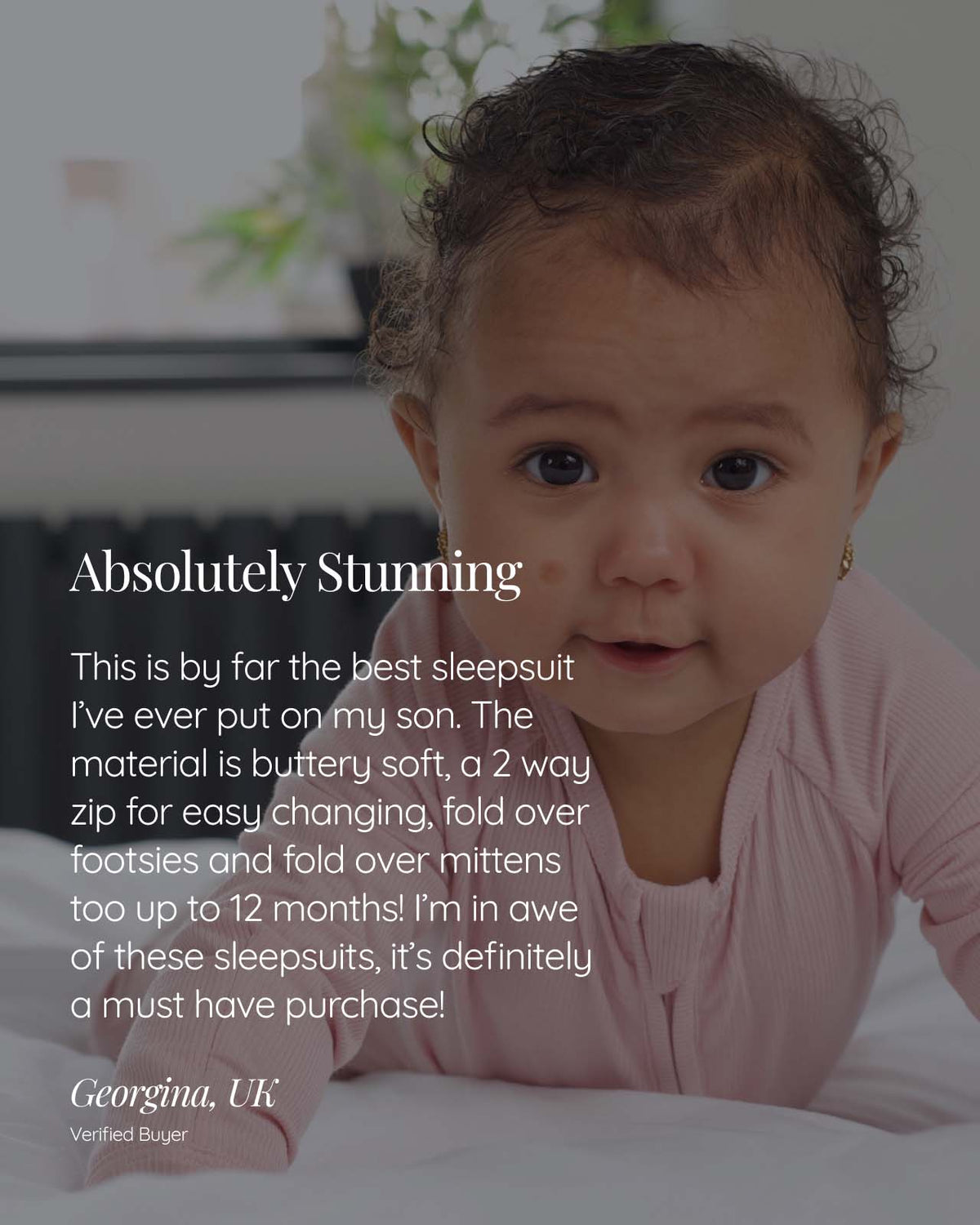 BABYGO® Dusty Pink Ribbed Zip Sleepsuit