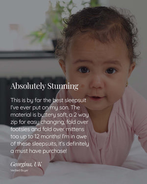 BABYGO® Dusty Pink Ribbed Zip Sleepsuit