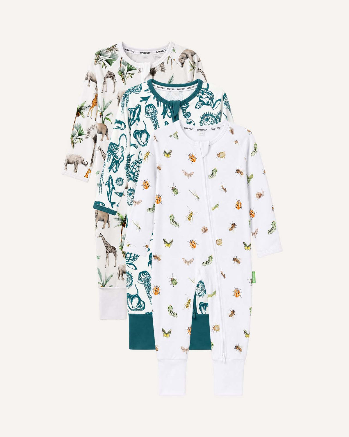 BABYGO® Zip Sleepsuit | 3 Pack
