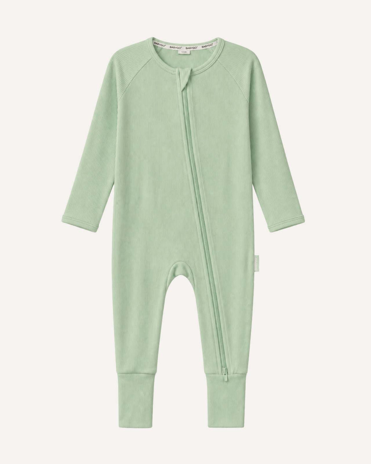 BABYGO® Sage Ribbed Zip Sleepsuit