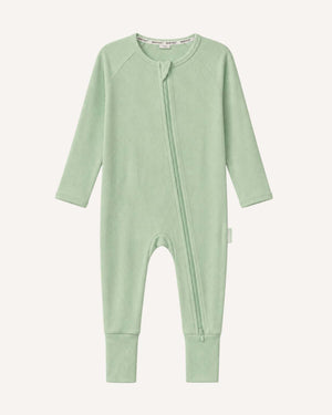 BABYGO® Sage Ribbed Zip Sleepsuit