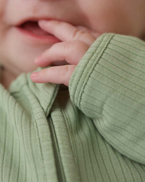 BABYGO® Sage Ribbed Zip Sleepsuit