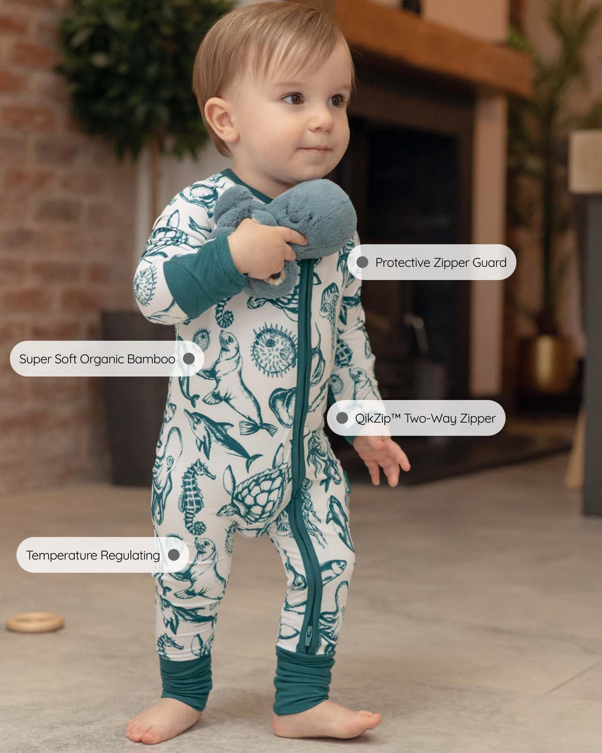 BABYGO® Sea Creatures Zip Sleepsuit