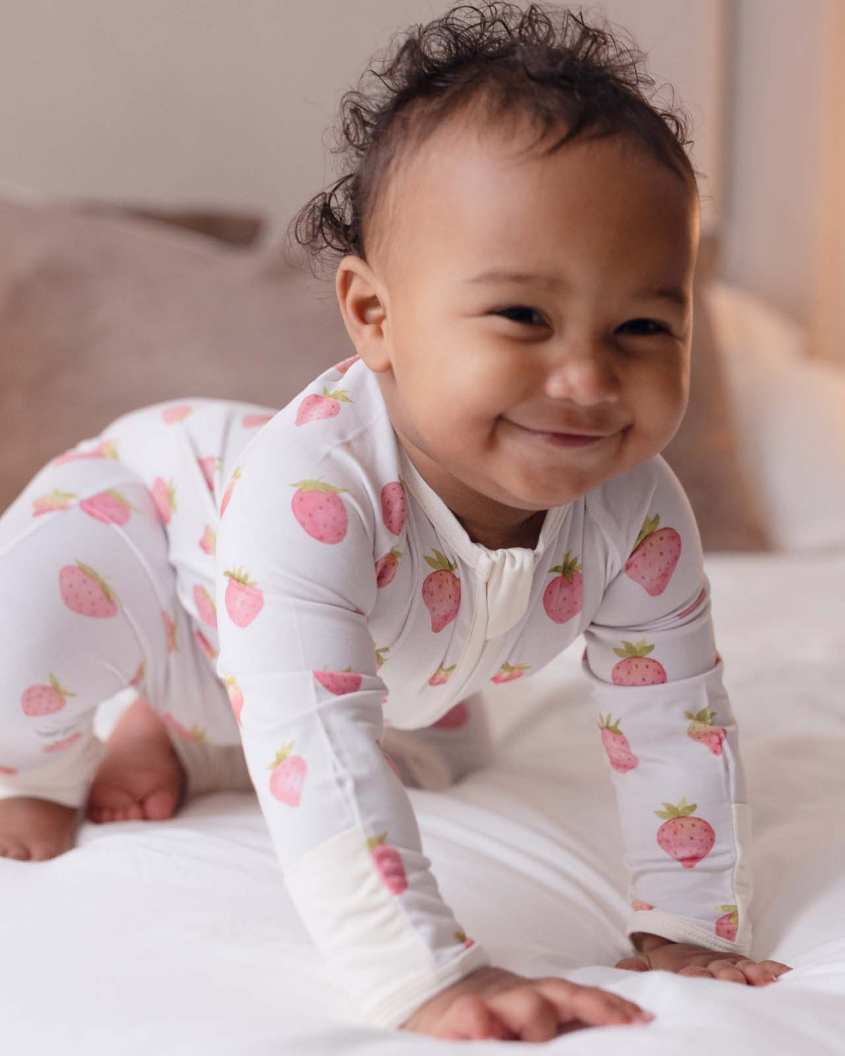 BABYGO® Strawberries & Cream Zip Sleepsuit