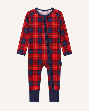 BABYGO® Tartan Zip Sleepsuit