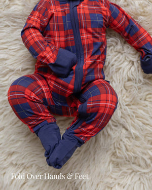 BABYGO® Tartan Zip Sleepsuit