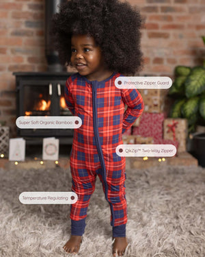 BABYGO® Tartan Zip Sleepsuit