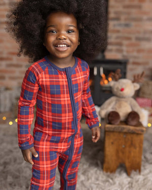 BABYGO® Tartan Zip Sleepsuit