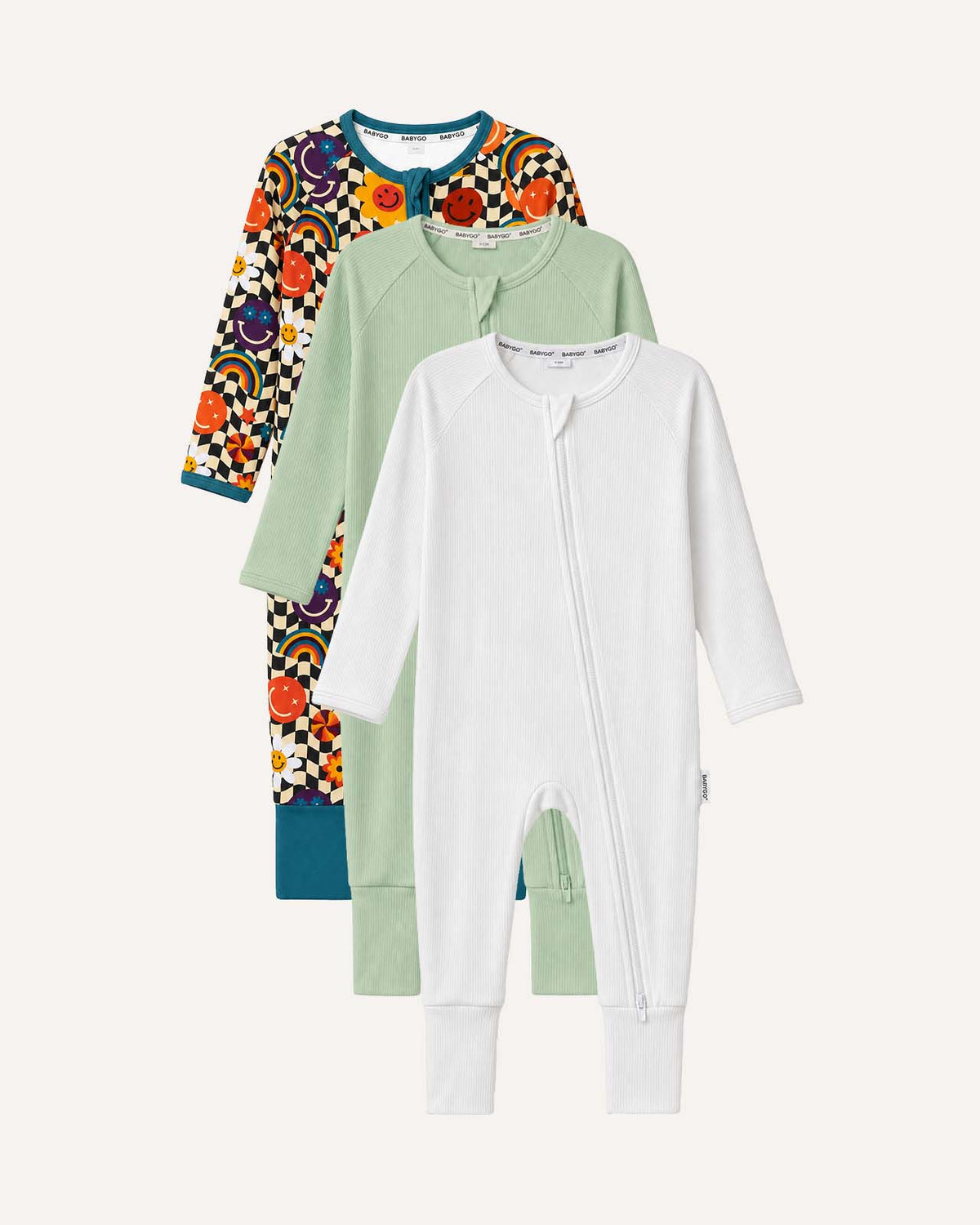 BABYGO® Zip Sleepsuit | 3 Pack