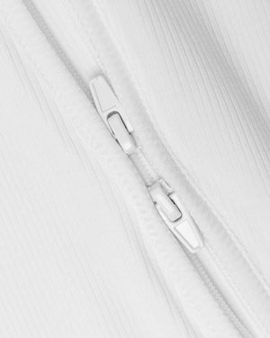 BABYGO® White Ribbed Zip Sleepsuit