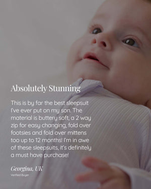 BABYGO® White Ribbed Zip Sleepsuit
