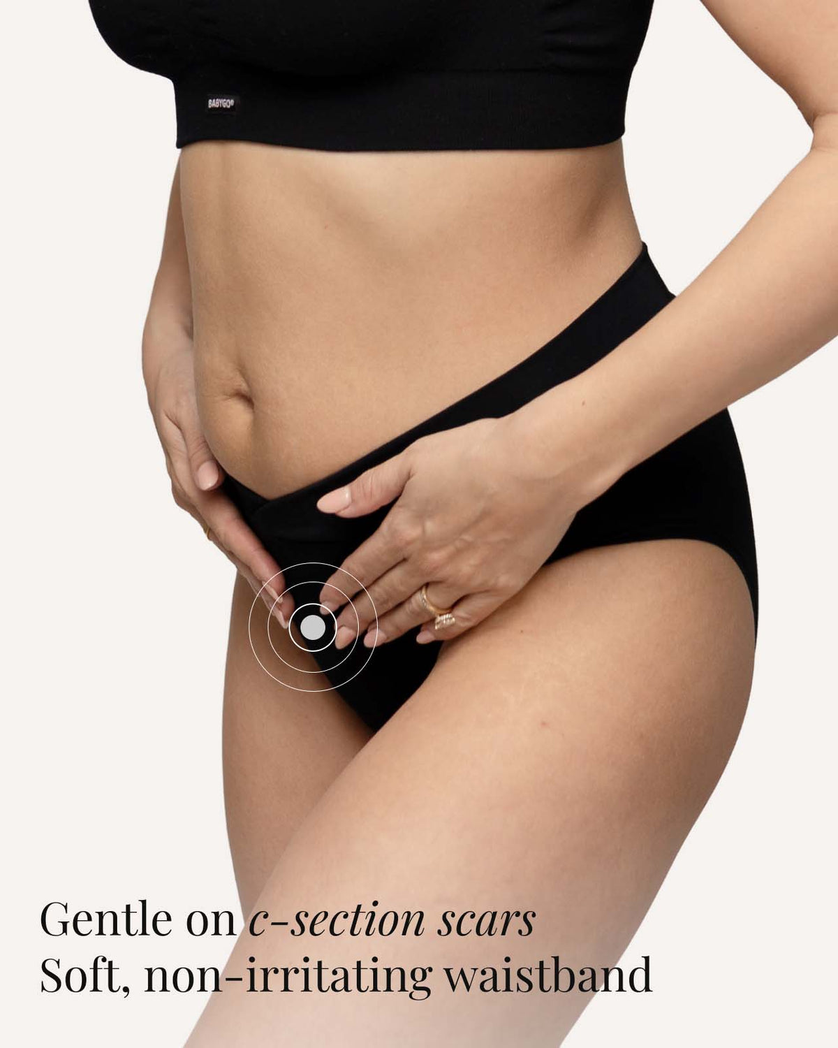 BABYGO postpartum c section knickers black seamless low rise