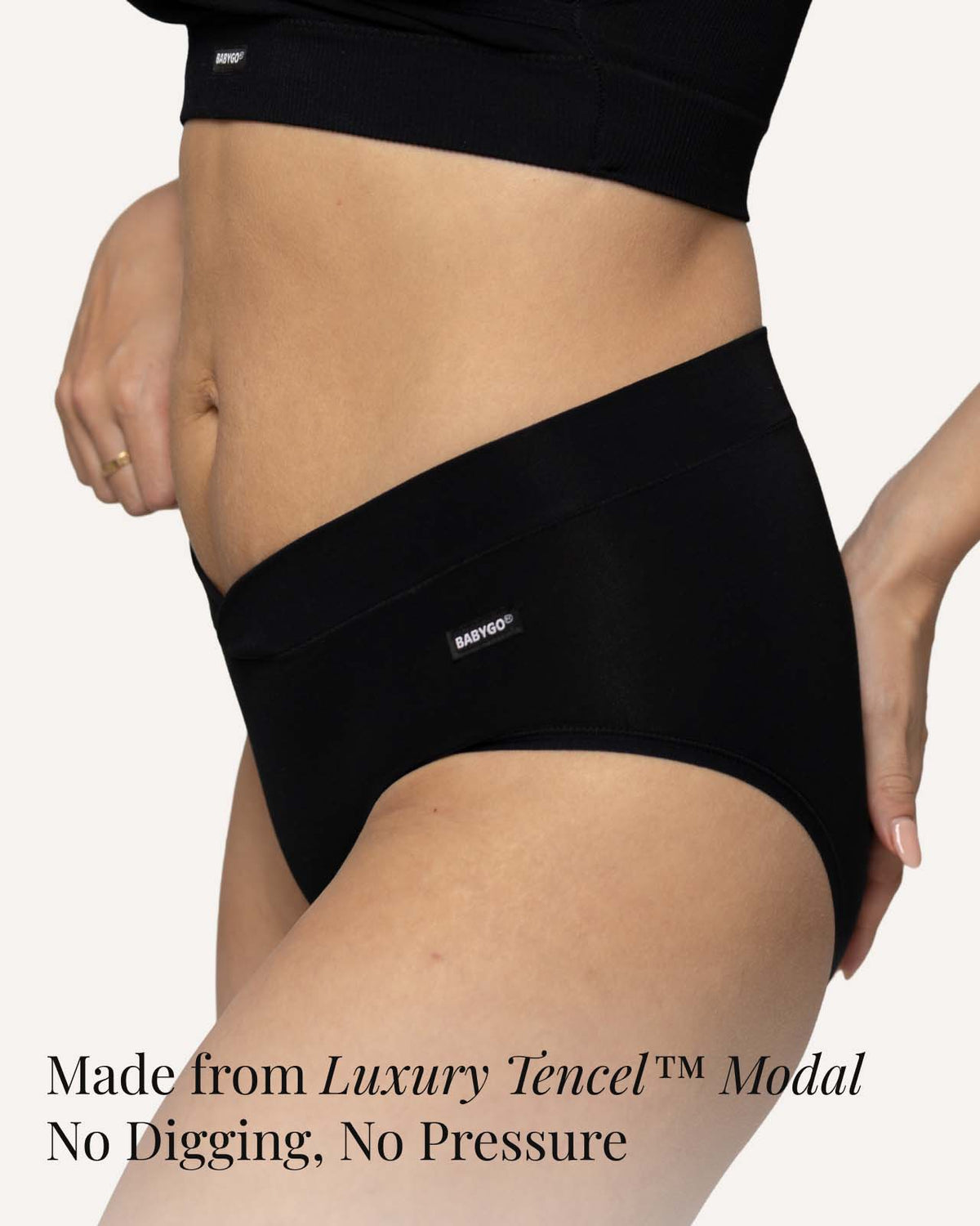 BABYGO postpartum c section knickers black seamless low rise