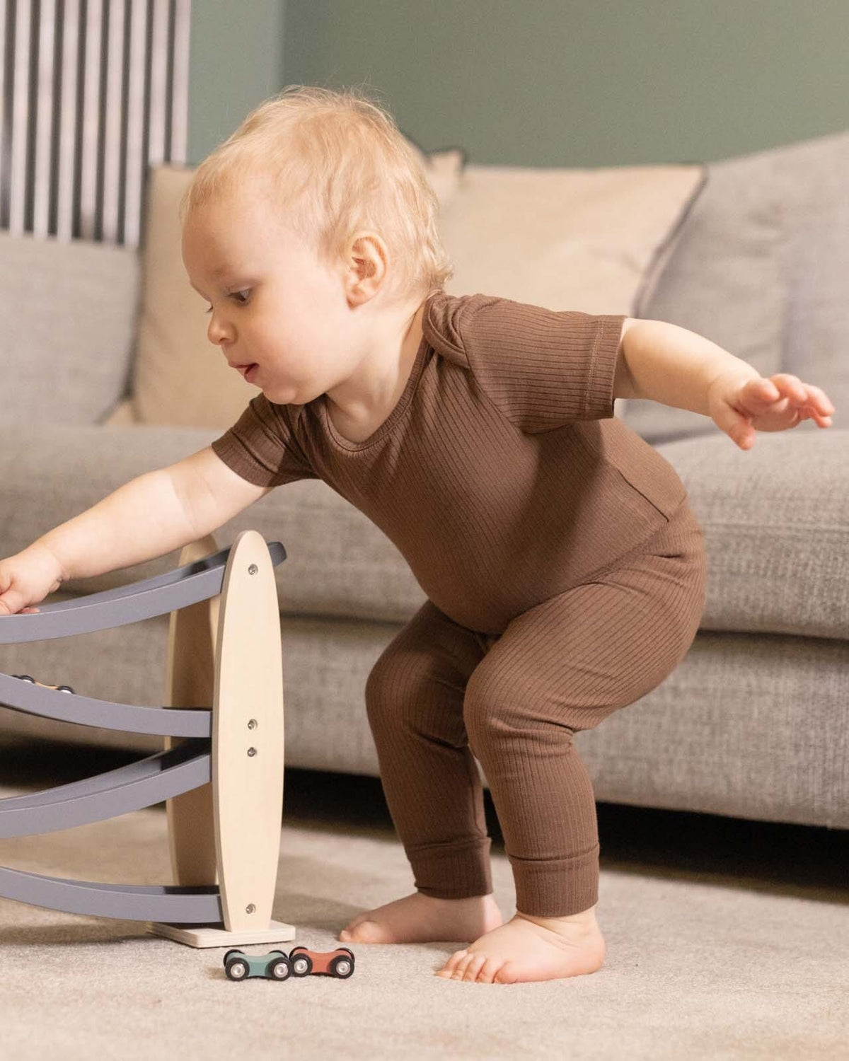 BABYGO® Mocha Short Ribbed Bodysuit & Leggings