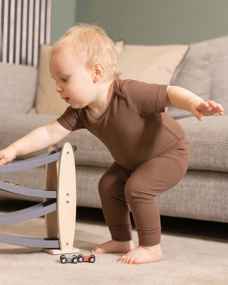 BABYGO® Mocha Short Ribbed Bodysuit & Leggings