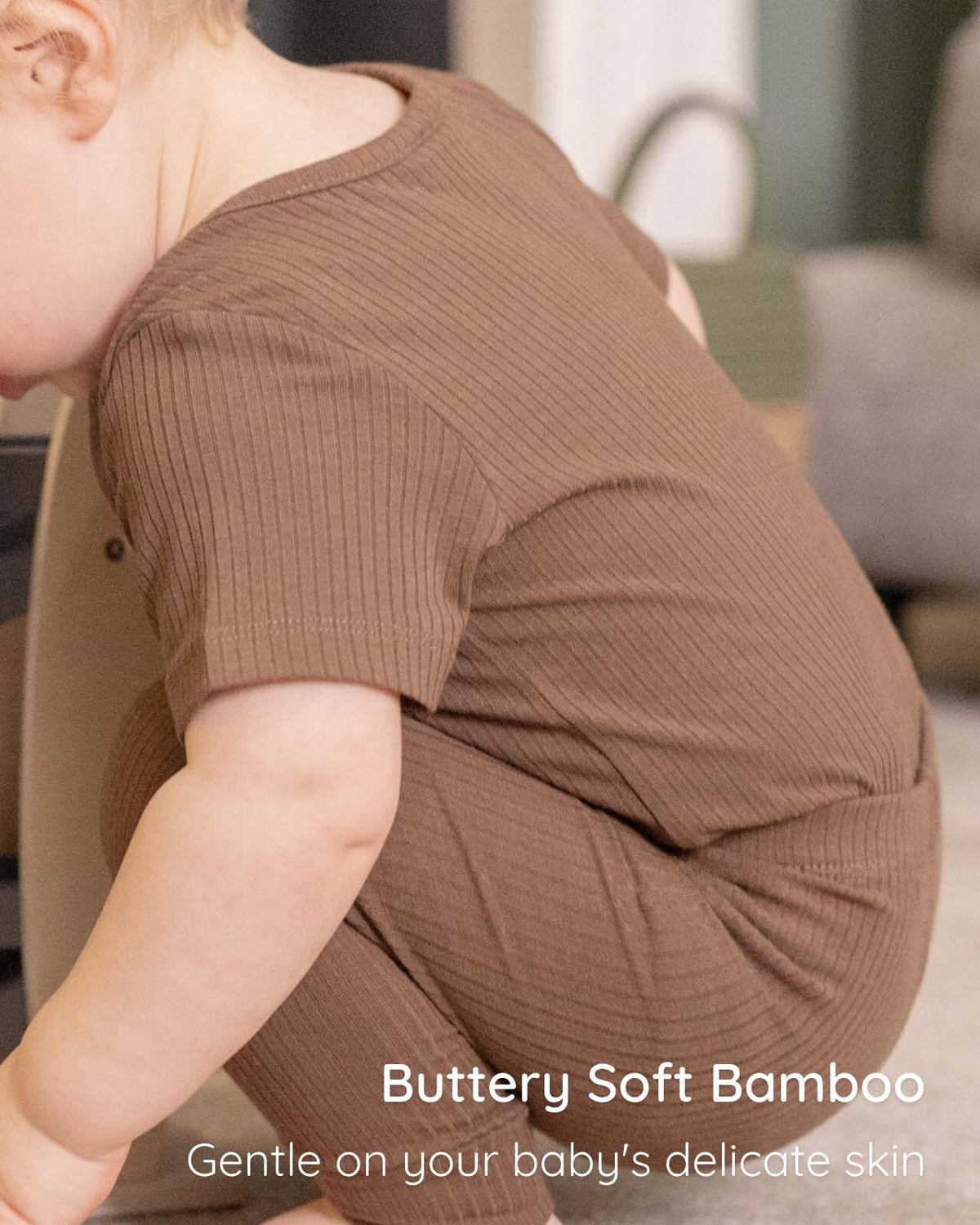BABYGO® Mocha Short Ribbed Bodysuit & Leggings