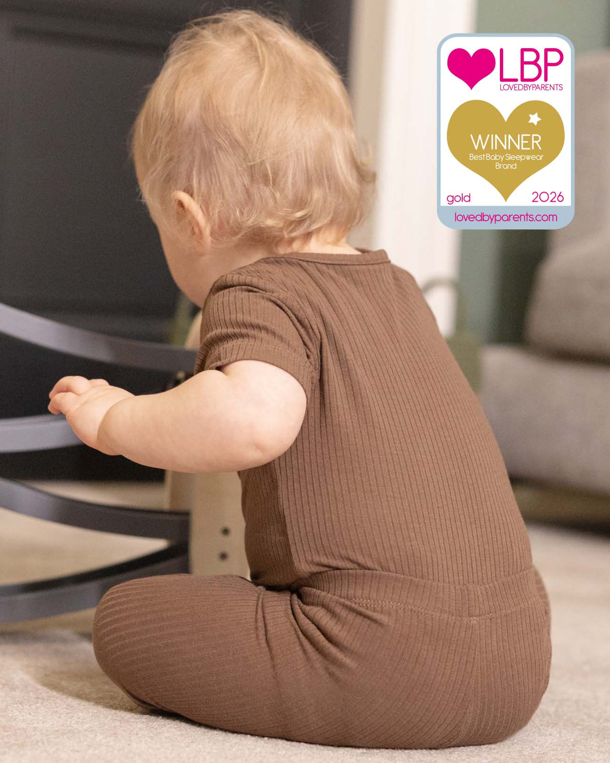 BABYGO® Mocha Short Ribbed Bodysuit & Leggings