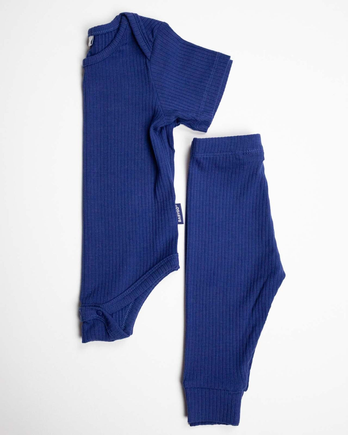 BABYGO® Navy Short Ribbed Bodysuit & Leggings