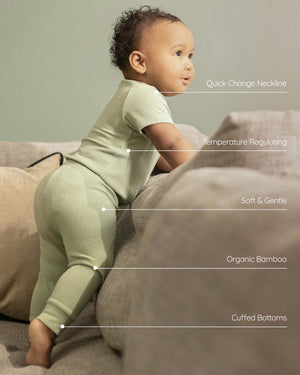 BABYGO® Sage Short Ribbed Bodysuit & Leggings