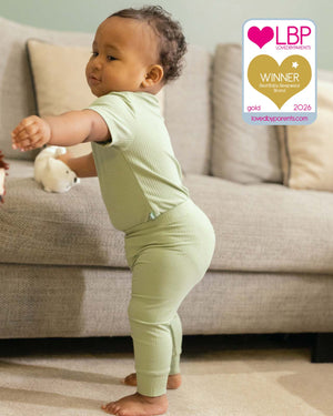 BABYGO® Sage Short Ribbed Bodysuit & Leggings